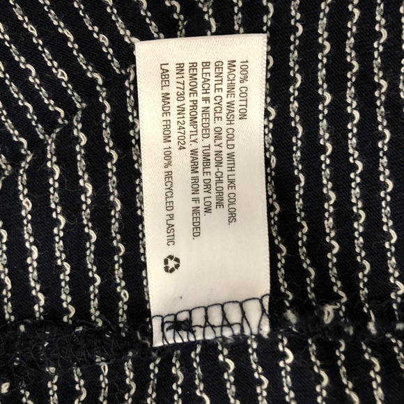 New Mossimo Navy Blue White Long Tee T-shirt L - Picture 8 of 8